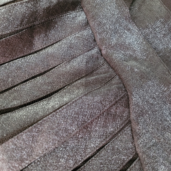 Adrianna Papell Brown Sheen Tiered Wrap Cocktail Dress - Picture 11 of 11